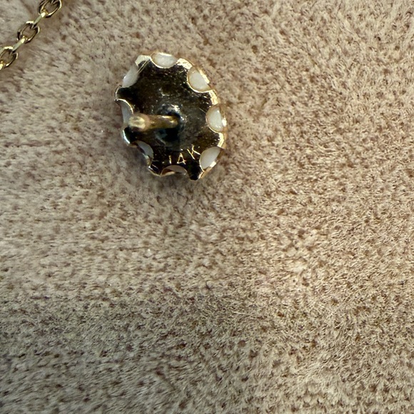 Vintage 14K Solid Gold Natural Opal Stud Earrings Dainty Plus Bonus Gift - Picture 5 of 5